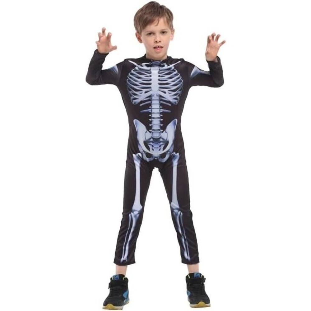 WILLHEYO YOUTH SKELETON BODYSUIT HALLOWEEN COSTUME Size 7-9 Years BRAND NEW